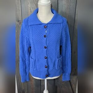 THE GREAT Blue Yonder Cable Knit Cardigan Size Sm